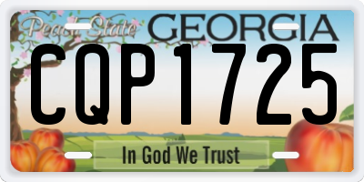 GA license plate CQP1725