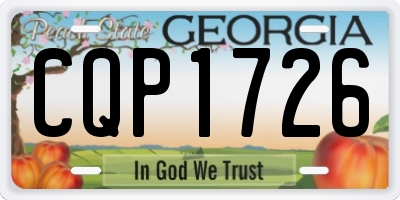 GA license plate CQP1726