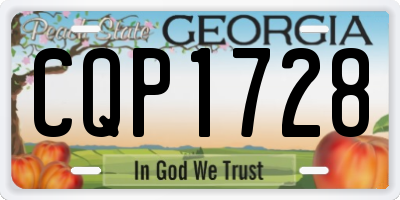 GA license plate CQP1728