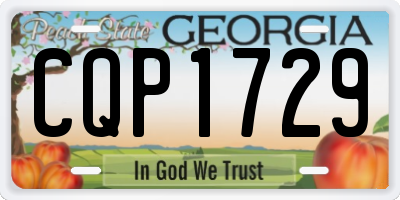 GA license plate CQP1729