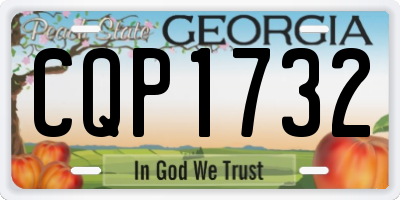 GA license plate CQP1732