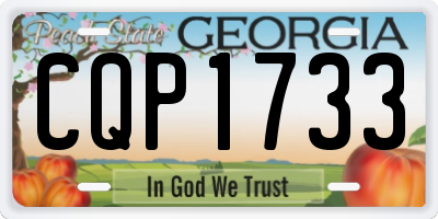 GA license plate CQP1733