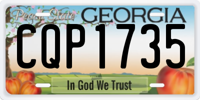 GA license plate CQP1735