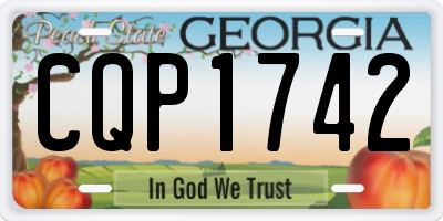 GA license plate CQP1742