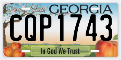 GA license plate CQP1743