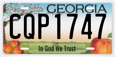GA license plate CQP1747