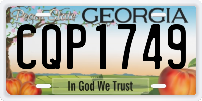 GA license plate CQP1749