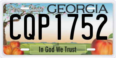 GA license plate CQP1752