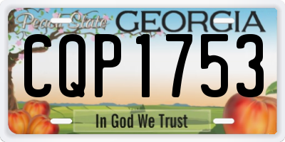 GA license plate CQP1753