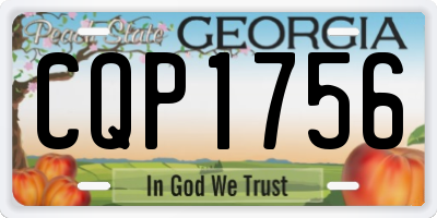 GA license plate CQP1756