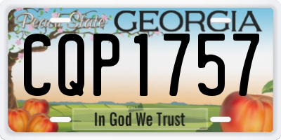 GA license plate CQP1757