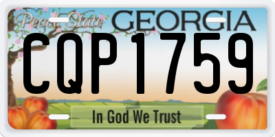 GA license plate CQP1759