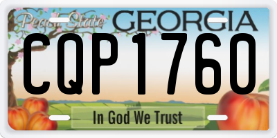 GA license plate CQP1760