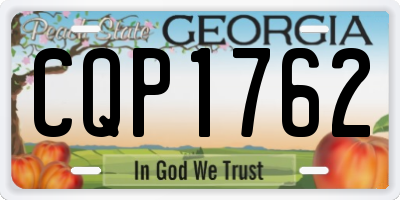 GA license plate CQP1762