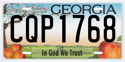 GA license plate CQP1768