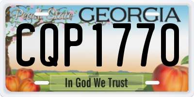 GA license plate CQP1770