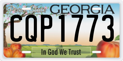 GA license plate CQP1773