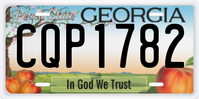 GA license plate CQP1782