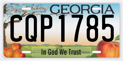 GA license plate CQP1785