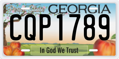 GA license plate CQP1789