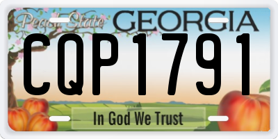 GA license plate CQP1791