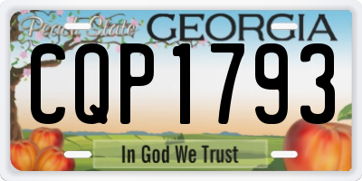 GA license plate CQP1793