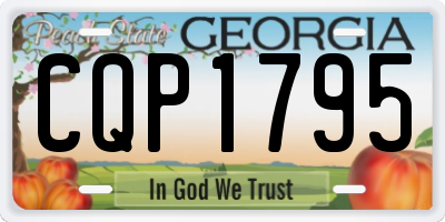 GA license plate CQP1795