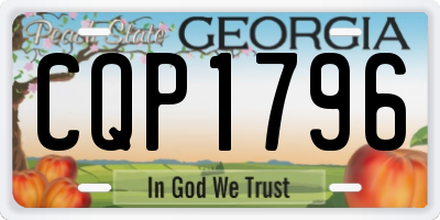 GA license plate CQP1796