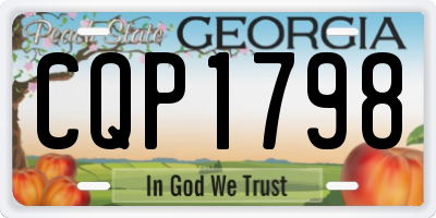 GA license plate CQP1798