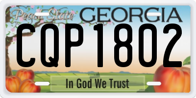 GA license plate CQP1802