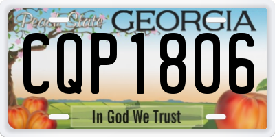 GA license plate CQP1806
