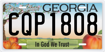 GA license plate CQP1808