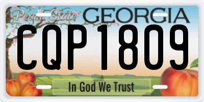GA license plate CQP1809