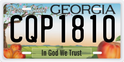 GA license plate CQP1810