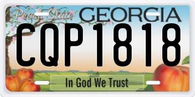 GA license plate CQP1818