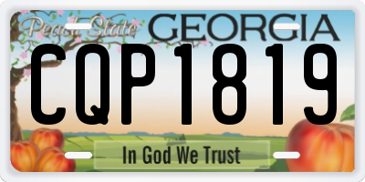 GA license plate CQP1819