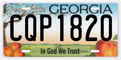 GA license plate CQP1820