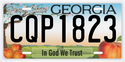 GA license plate CQP1823