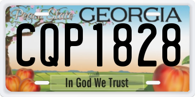 GA license plate CQP1828