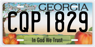 GA license plate CQP1829
