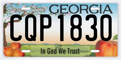 GA license plate CQP1830