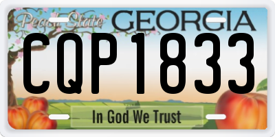 GA license plate CQP1833