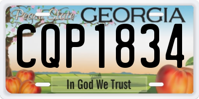 GA license plate CQP1834