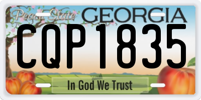 GA license plate CQP1835