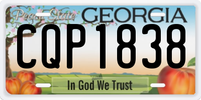 GA license plate CQP1838