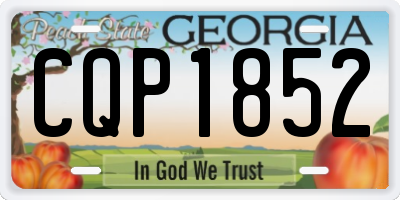 GA license plate CQP1852