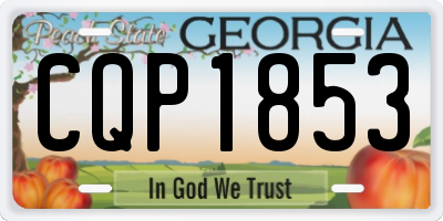 GA license plate CQP1853