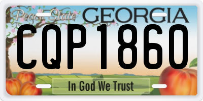 GA license plate CQP1860