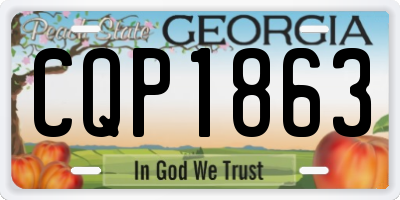 GA license plate CQP1863