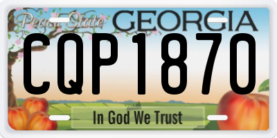GA license plate CQP1870